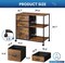 3 Drawer Mobile File Cabinet, Rolling Printer Stand with Open Storage Shelf, Fabric Lateral Filing Cabinet fits A4 or Letter Size for Home Office, Rustic Brown Wood Grain Print